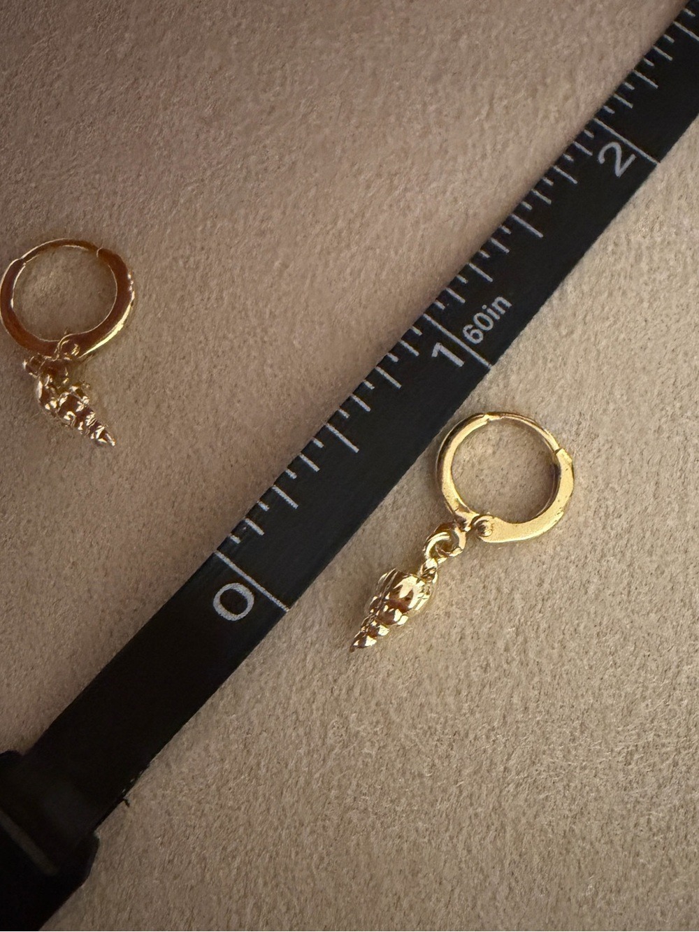 Conch Shell Mini Hoop Earrings - Picture 6 of 6